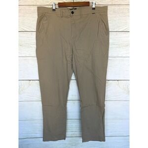 Hurley Worker Pants Mens Size 38X32 BGE Stretch Slim Fit 14.5" Leg Opening New